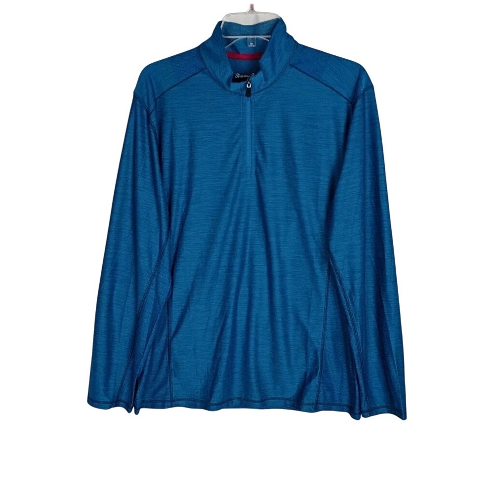 Tommy Bahama IslandZone 1/4 Zip Long Sleeve Shirt Men's Size M Performance Blue